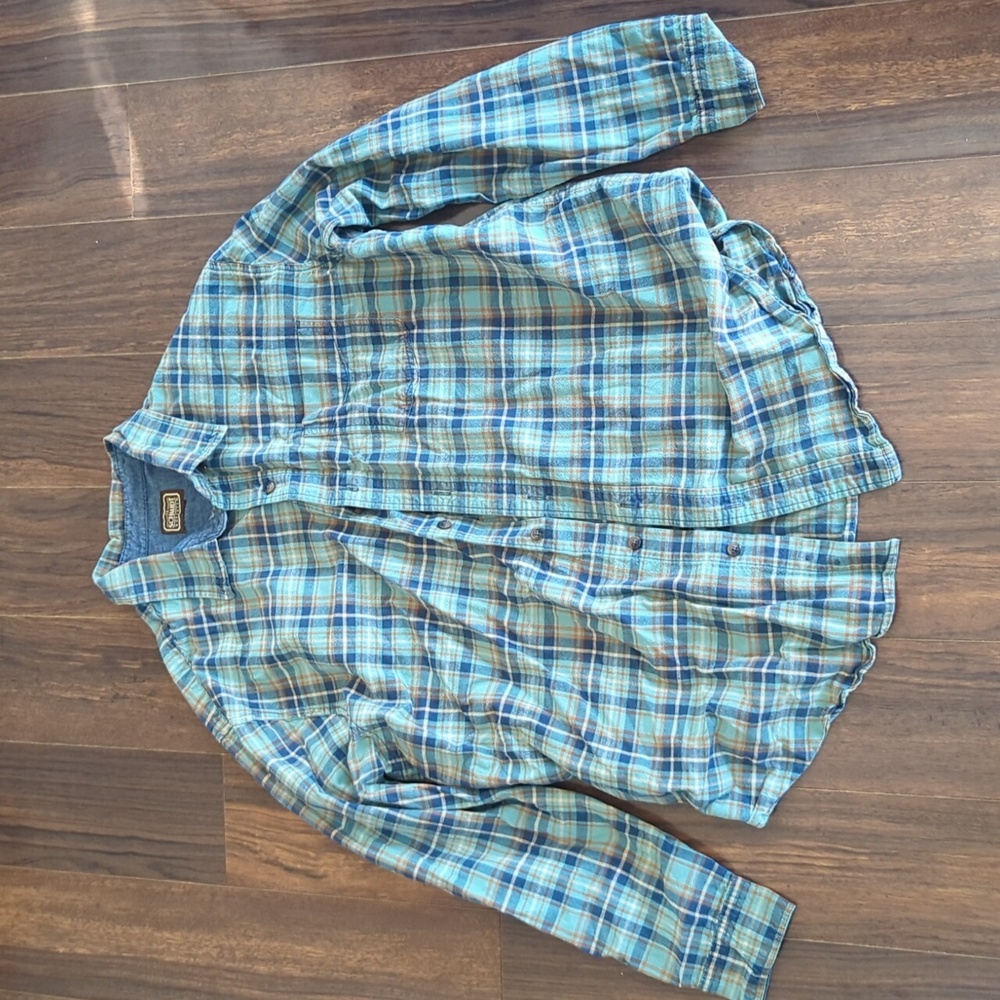 Green/Blue Plaid Button Down Shirt